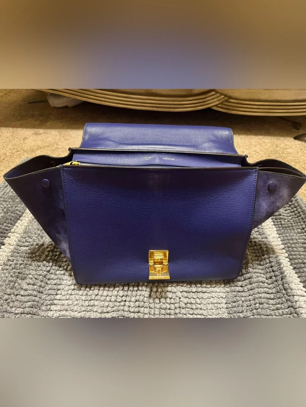 Structured Top-Handle Women's Bag in Deep Blue